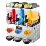 VEVOR Commercial Frozen Drink Maker, 15Lx3 Triple Tank Slushy Machine, 180 Cups Stainless Steel Margarita Smoothie Frozen Drink Machine, Slushie Maker for Home Party Restaurants Cafe Bars